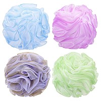 Tbestmax 4 Pack Bath Sponge Pouf Shower Loofah Body Scrubber Exfoliator 60Gpiece 4 Colors