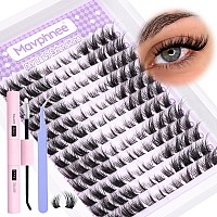 Fox Eye Lash Extension Kit L Curl Eyelash Extensions Kit Cat Eye Individual Lashes Kit 144 Pcs Fluffy Wispy Lash Clusters With L