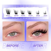 Fox Eye Lash Extension Kit L Curl Eyelash Extensions Kit Cat Eye Individual Lashes Kit 144 Pcs Fluffy Wispy Lash Clusters With L