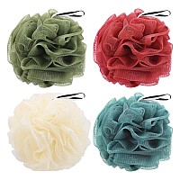 4 Pack Bath Sponge Bath Shower Loofahs Mesh Pouf Sponge Body Scrubber Exfoliator Scrubber 50Gpiece