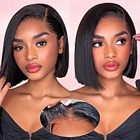 Aisi Bob Wig Human Hair Glueless Wigs Human Hair Pre Plucked Pre Cut 4X4 Hd Lace Front Put On And Go Glueless Wigs Human Hair 18