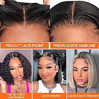 Aisi Bob Wig Human Hair Glueless Wigs Human Hair Pre Plucked Pre Cut 4X4 Hd Lace Front Put On And Go Glueless Wigs Human Hair 18