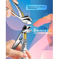 Sg Nekoo Angled Head Toenail Clippers For Thick Toenails Sharp Large Nail Clippers With Safety Lock Ergonomic Handle For Senio