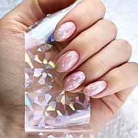 10 Sheets Holographic Nail Art Foil Transfer Stickers Metallic Color Print Nail Decals 3D Selfadhesive Stickers Diy Manicure