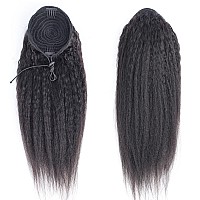 Sakalaka Ponytail Extension Human Hair Kinky Straight Ponytail With Drawstring Brazilian Virgin Human Hair Ponytail For Women Na