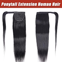 Sakalaka Straight Long Ponytail Extension Human Hair With Magic Paste Warp Around Human Hair Ponytail For Women Real Human Hair