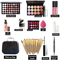 Makeup Kit For Wonmen Full Kit Eyeshadow Eyeliner Lipgloss Lipstick Makeup Brushes Mascara Eyebrow Pencil Concealer Face Powder