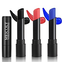 Meicoly 3Pcs Royal Blue Black Red Eye Black Stickwaterproof Sweatproof Eyeblack Stick Eye Stick For Baseballfootballsoftball