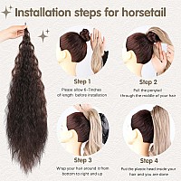 Gx Beauty 32 Inch Flexible Wrap Around Ponytail Extension Long Corn Wave Curly Ponytail Extension Natural Pony Tail Synthetic Ha