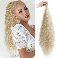 Gx Beauty 32 Inch Flexible Wrap Around Ponytail Extension Long Corn Wave Curly Ponytail Extension Natural Pony Tail Synthetic Ha