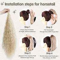 Gx Beauty 32 Inch Flexible Wrap Around Ponytail Extension Long Corn Wave Curly Ponytail Extension Natural Pony Tail Synthetic Ha