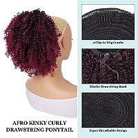 Gt Wig Afro Kinky Curly Drawstring Ponytail Extension For African Black Women Short Afro Puff Curly Syntheetic Hairpieces For D