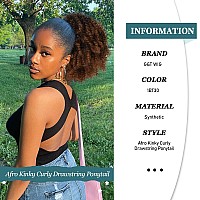 Gt Wig Afro Kinky Curly Drawstring Ponytail Extension For Black Women Short Afro Puff Curly Bun Syntheetic Hairpieces For Daily