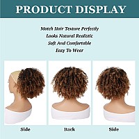 Gt Wig Afro Kinky Curly Drawstring Ponytail Extension For Black Women Short Afro Puff Curly Bun Syntheetic Hairpieces For Daily