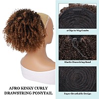 Gt Wig Afro Kinky Curly Drawstring Ponytail Extension For Black Women Short Afro Puff Curly Bun Syntheetic Hairpieces For Daily