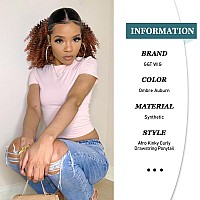 Gt Wig Afro Kinky Curly Drawstring Ponytail Extension For African Black Women Short Afro Puff Curly Synthetic Hairpieces For Da