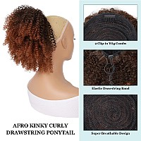 Gt Wig Afro Kinky Curly Drawstring Ponytail Extension For African Black Women Short Afro Puff Curly Synthetic Hairpieces For Da