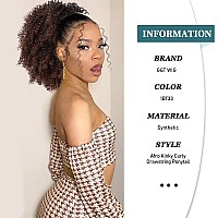 Gt Wig Afro Kinky Curly Drawstring Ponytail Extension For Black Women Short Afro Puff Curly Bun Syntheetic Hairpieces For Daily