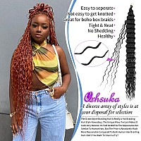 Qrhsuka Ocean Wave Crochet Hair 18 Inch 2 Packs Ginger Curly Braiding Hair Curly Crochet Hair For Black Women Bohemian Twist Cro