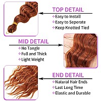 Qrhsuka Ocean Wave Crochet Hair 18 Inch 2 Packs Ginger Curly Braiding Hair Curly Crochet Hair For Black Women Bohemian Twist Cro