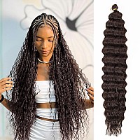 Qrhsuka Curly Braiding Hair Ocean Wave Crochet Hair 18 Inch Curly Crochet Hair Wet And Wavy Water Wave Braiding Hair Synthetic C