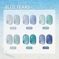 Gaoy Jelly Blue Gel Nail Polish Set 6 Transparent Colors Sheer Gel Nail Kit For Salon Gel Manicure And Nail Art Diy At Home