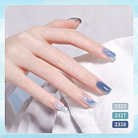 Gaoy Jelly Blue Gel Nail Polish Set 6 Transparent Colors Sheer Gel Nail Kit For Salon Gel Manicure And Nail Art Diy At Home