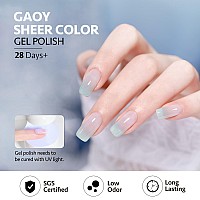 Gaoy Jelly Blue Gel Nail Polish Set 6 Transparent Colors Sheer Gel Nail Kit For Salon Gel Manicure And Nail Art Diy At Home