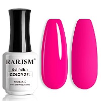 Rarjsm Hot Pink Gel Nail Polish Neon Pink Gel Polish Bright Pink Gel Nail Polish 1Pcs 15Ml Long Lasting Gel Polish Soak Off U V