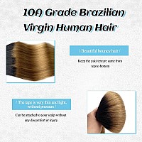 Ombre Yaki Tape In Hair Extensions Human Hair For Black Women 1B27 Light Yaki Invisible Human Hair Tape In Extensions Natural B