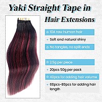 Seamless Invisible Yaki Tape In Hair Extensions Human Hair 16 Double Sided Tape In Human Hair Extensions For Black Women Bal