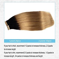 Yaki Invisible Tape In Hair Extensions Human Hair 16 Ombre Light Yaki Tape Ins Human Hair Extensions For Black Women Hair Ex