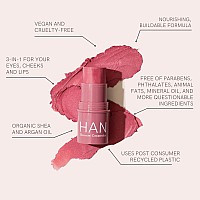 Han Skincare Cosmetics Vegan Crueltyfree 3In1 Multistick For Cheeks Lips Eyes Cherry Cosmos Large