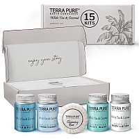 Terra Pure White Tea And Coconut Amenity Kit Hotel Toiletries Bulk Set 1Oz Travel Size Shampoo Conditioner Lotion Body Wa