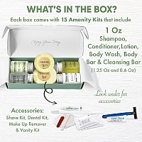 Terra Pure Green Tea Amenity Accessory Kit 1 Oz Travel Size Shampoo Conditioner Lotion Body Wash 2 Soap Bars Shave De