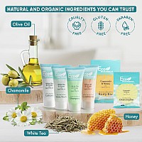 Eco Botanics Amenity Accessory Kit 085 Oz Travel Size Shampoo Conditioner Lotion Body Wash Body Bar Cleansing Bar Sha