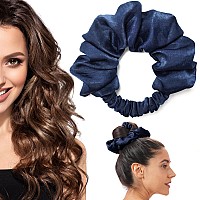 Blinkeen Heatless Curling Scrunchie Heatless Hair Curler To Sleep In No Heat Curls For Long Hair Soft Sleep Hair Roller Navy