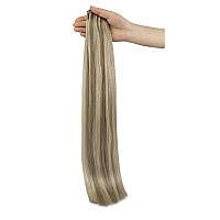 Full Shine Genius Weft Hair Extensions Human Hair Hand Tied Weft Human Hair Extensions Remy Straight Hair Weft Color Light Brown