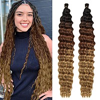 Qrhsuka Curly Braiding Hair 30 Inch 2 Packs Ocean Wave Crochet Hair Curly Crochet Hair For Black Women Bohemian Twist Crochet Br