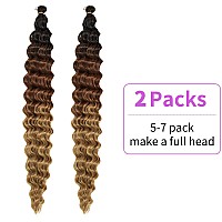 Qrhsuka Curly Braiding Hair 30 Inch 2 Packs Ocean Wave Crochet Hair Curly Crochet Hair For Black Women Bohemian Twist Crochet Br