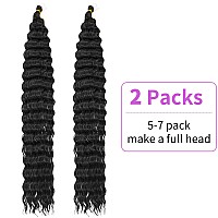 Qrhsuka Long Curly Braiding Hair 30 Inch 2 Packs Ocean Wave Crochet Hair For Black Women Deep Wave Braiding Hair For Boho Braids