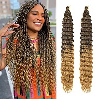 Qrhsuka Ocean Wave Crochet Hair 30 Inch 2 Packs Deep Wave Braiding Hair Curly Crochet Hair For Black Women Bohemian Twist Croche