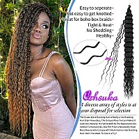 Qrhsuka Ocean Wave Crochet Hair 30 Inch 2 Packs Deep Wave Braiding Hair Curly Crochet Hair For Black Women Bohemian Twist Croche