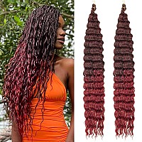 Qrhsuka Ocean Wave Crochet Hair 30 Inch 2 Packs Deep Wave Braiding Hair Curly Crochet Hair For Black Women Bohemian Twist Croche