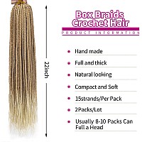 Box Braids Crochet Hair 22Inch Crochet Braids Prelooped Crochet Box Braids Synthetic Braiding Hair Crochet Braids For Black Wom