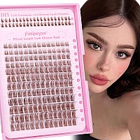 Focipeysa Cluster Eyelash Extensions Brown Lash Clusters With Bottom Lash C Curl Brown Lash Extensions 516Mm Individual Lashes