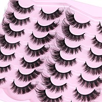 Fox Eye Lashes Fluffy Mink Lashes Wispy 14 Pairs Cat Eye Lashes Strip False Eyelashes Natural Fake Eyelashes Pack By Tnfvloneins