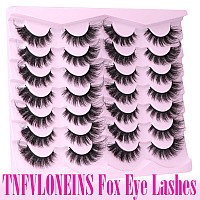 Fox Eye Lashes Fluffy Mink Lashes Wispy 14 Pairs Cat Eye Lashes Strip False Eyelashes Natural Fake Eyelashes Pack By Tnfvloneins