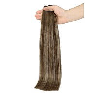 Full Shine Genius Weft Hair Extensions Human Hair Color Brown To Caramel Brown Hair Weft Extensions For Women Hand Tie Hair Exte