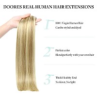 Doores Hair Extensions Real Human Hair Dark Brown 7Pcs 120G 24 Inch Clip In Hair Extensions Human Hair Seamless Clip In Hair E